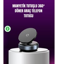 Araç İçi Manyetik Telefon Tutucu 360° Döner Vakumlu Stand