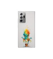 Samsung Galaxy Note 20 Ultra ile uyumlu Splash ahtapot tasarımlı şeffaf silikon kılıf