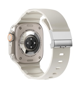 Apple Watch 10 46mm Uyumlu Zore KRD-145 Metal Tokalı Silikon Kordon