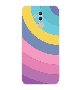 PrintiFy Huawei Mate 20 Lite Uyumlu Kamera Korumalı Renk Cümbüşü B Tasarımlı Şeffaf Silikon Kılıf