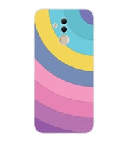 PrintiFy Huawei Mate 20 Lite Uyumlu Kamera Korumalı Renk Cümbüşü B Tasarımlı Şeffaf Silikon Kılıf