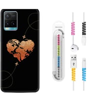 Vivo Y11S Y21S Y20 Y20S Y70 Kılıf Kablo Koruma Spiral Silikon Plane Heart 1721