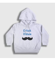Presmono Unisex Çocuk Beyaz Erkek Oldum Sünnet Kapüşonlu Sweatshirt 553570tt (Beyaz)