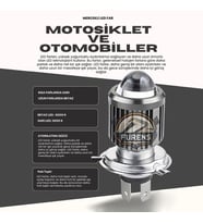 H4 Zenon 3 Fişli Motorsiklet Farı Çift Devre Uzun Kısa 12v Tek Adet Fiyatıdır