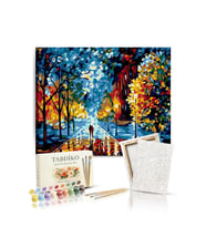 Sayılarla Boyama Seti 40 x 50 cm Tuval Şasesine Gerili Sonbahardan Kalan