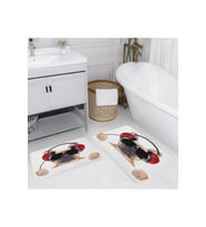 Rovigo Home Dijital Baskılı 2'li Banyo paspas Takımı RVG5126 (Beyaz)
