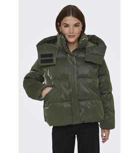 ONLY Bergen Life Oversize Kadın Puffer Mont Şişme Kışlık Ceket (Yeşil)