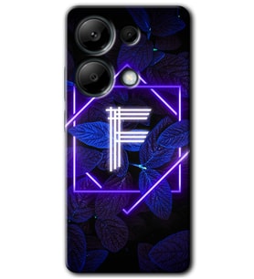 Redmi Note 13 Pro 4G Kılıf HD Desen Baskılı Kılıf - Dark Neon Yaprak F Harfi