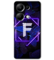 Redmi Note 13 Pro 4G Kılıf HD Desen Baskılı Kılıf - Dark Neon Yaprak F Harfi