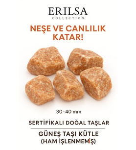 Sertifikalı Ham İşlenmemiş Güneş Taşı Kütle – El Taşı  Yaşam Enerjisi ve Özgüvenin Doğal Kaynağı (Çok Renkli)