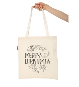 Merry Christmas Baskılı Bez Çanta