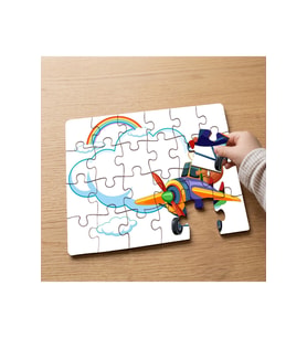 Eğlenceli Renkli Uçak Tasarımlı 24 Parça Ahşap Çocuk Puzzle MPK1090