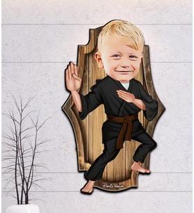 Kişiye Özel Kareteci Karikatür Vintage Ahşap Tablo 30*50 (Çok Renkli)