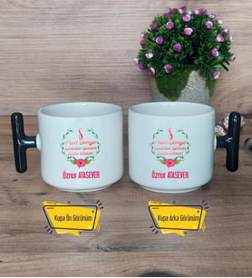 Kadınlar Günü Kupa Bardak T Siyah Kulplu 8 Mart Hediyesi
