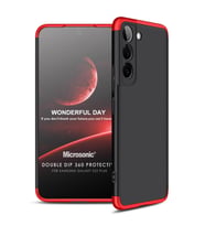 Microsonic Samsung Galaxy S22 Plus Kılıf Double Dip 360 Protective Siyah Kırmızı (Siyah-Kırmızı)