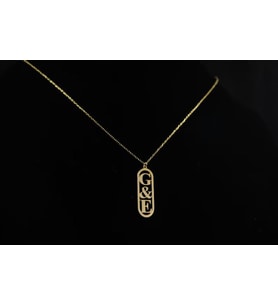 Kişiye Özel 925 Ayar Gümüş Şık Çift Harf Kolye (Gold)