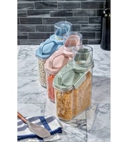 Bakliyat ve Deterjan Sızdırmaz Conta Kapaklı Erzak Saklama Kabı Ölçekli-1800 Ml-3 Adet