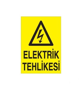 Elektrik Tehlikesi Uyarı Levhası 70x100cm (Karışık)
