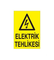 Elektrik Tehlikesi Uyarı Levhası 70x100cm (Karışık)