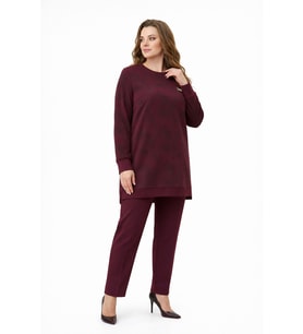 Kadın Gölge Desen Tunik Pantolon Takım  BGL-ST05430