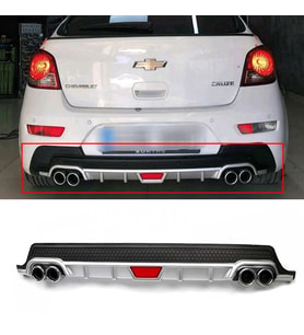 Chevrolet Cruze HB Gri Difüzör Difizör Yuvarlak Egzoz Görünüm Kulaklı Tip 2008 - 2015