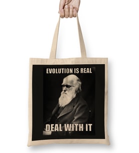 Charles Darwin Deal With It Evolution Science Bez Çanta Uzun Saplı