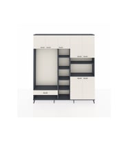 Arges Gardrop 11 Raflı Tek Çekmeceli 7 Kapaklı 220x30x243 Antrasit-Aytaşı