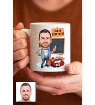 Erkek Kimya Öğretmenine Hediye Karikatürlü Beyaz Kupa Bardak