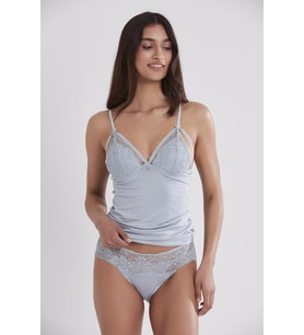 Kadın Dantelli Penye Atlet Külot / Kaşkorse Set - 375 Mist