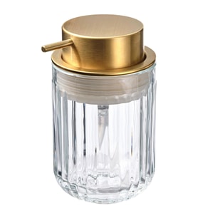 Gold Başlıklı Sıvı Sabunluk MeridyenDukkan Cam-Altın Rengi 350 ml
