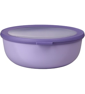 Multi Bowl Cirqula Round - Kapaklı Saklama Kabı - Buzdolabı için Hava Geçirmez Saklama Kutusu Olarak Uygundur, Mikrodalga Fırın ve Saklama Kabı Olarak - 2250 ml - Nordic Lilac