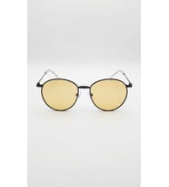 Sanches Antifar Unisex Güneş Gözlüğü   Siyah Metal Çerçeve  Sarı Cam  UV400 Koruma