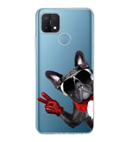 PrintiFy Oppo A15S  ile Uyumlu 1mm Slim Fit Köpek 2 050e Baskılı Şeffaf  Kılıf