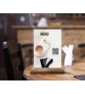 BK Gift Restoran & Cafe & Barlara Özel Ahşap Standlı Pleksi QR Kod Menü, Cafe&Bar için QR kodlu Tabela, QR kodlu Masa Dekoru - 10 ADET-14
