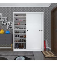 Kenzlife portmanto ayakkabılık plevne mat beyaz 180*140*50 suntalam 24 çift ayakkabı kapasitesi