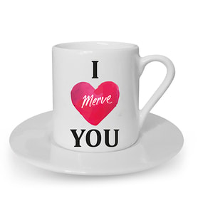 İsme Özel Fincan - I Love You Baskılı (Beyaz)