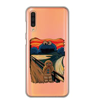 Samsung Galaxy A70 Uyumlu Susam Sokağı Kurabiye Canavarı Tasarımlı Şeffaf Telefon Kılıfı