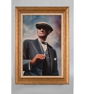 Altın Varaklı Paspartulu Çerçeveli Atatürk Tablo nt814