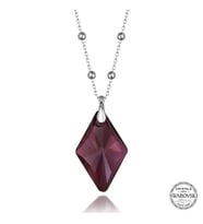 Swarovski Crystal Taşlı Ametist Top Zincir Gümüş Kadın Kolye