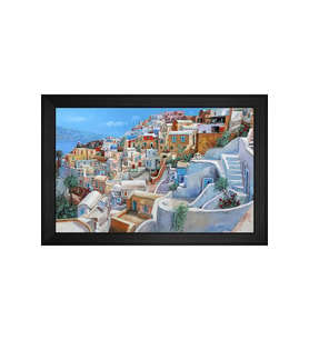 Manzara Temalı Kanvas Tablo 50 x 70 cm Siyah Çerçeve