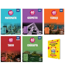 TYT 40 Seans Matematik Geometri Türkçe Tarih ve Coğrafya Eşit Ağırlık 5li Set