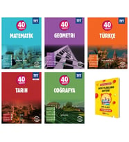 TYT 40 Seans Matematik Geometri Türkçe Tarih ve Coğrafya Eşit Ağırlık 5li Set