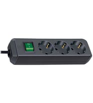 Brennenstuhl Eco-Line 5 Metre 3 Soketli IP20 Lisanslı Çocuk Korumalı Priz Antasit (Antrasit)