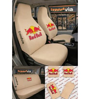 Red Bull Logolu Oto Koltuk Kılıfı Ön Arka Set – Penye Universal Koltuk Koruyucu Servis Kılıfı