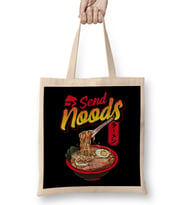 Funny Send Noods Anime Gamer Pho Ramen Noodle Pun Bez Çanta Uzun Saplı