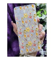 Samsung Galaxy A73 Uyumlu Renkli Çiçekler Desenli Şeffaf Telefon Kılıfı