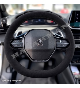 Peugeot 2008 Dikme Direksiyon Kılıfı Alcantara Süet Monza Black Yeni GT 2020-2026