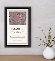 BK Gift Kişiye Özel Renkli İstanbul Haritası Tasarımlı Dekoratif Ahşap Siyah Çerçeveli Tablo-1