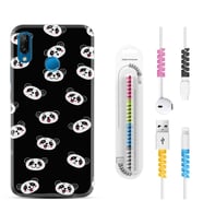 Huawei P20 Lite Mate 10 20 Lite Pro P40 Lite KılıfKablo Koruma Spiral Silikon Panda Suratları 1773