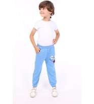 Toontoy Erkek Çocuk İki Yanı Cep Detaylı Nakışlı Eşofman Alt (Mavi)